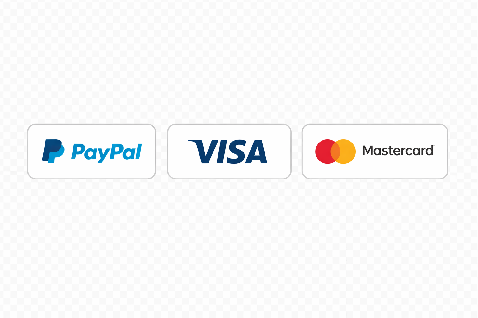 Betala med PayPal, Visa och Mastercard (inget PayPal-konto krävs)
